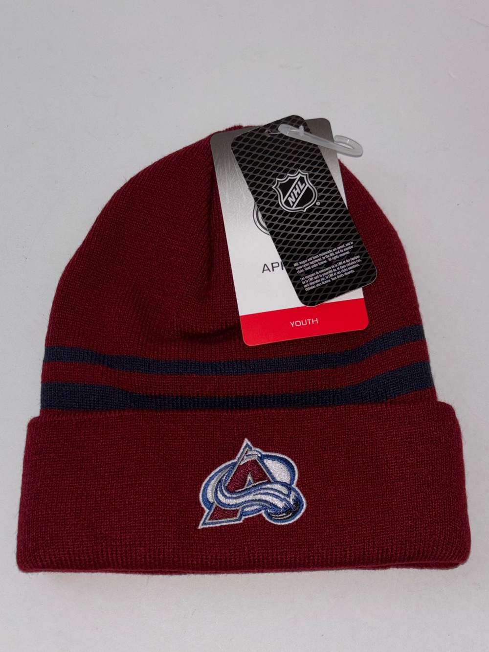 NHL Colorado Avalanche Maroon and Navy Knit Beanie Youth size